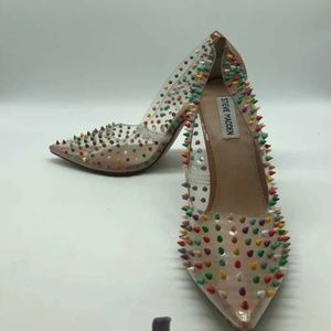 Steve Madden Clear Size 9.5 Studded Pump Heels